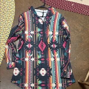 Crazy Train Multicolor Geometric Hoodie